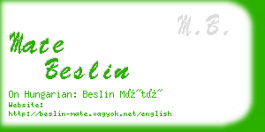 mate beslin business card